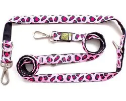 Max & Molly Hondenriem Multi Leopard Pink XS