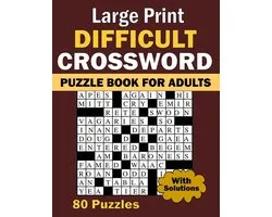 2024 Large Print Difficult Crossword Puzzle Book For Adults