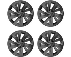 Wieldoppen Tesla Model Y Juniper 2025+ Helix 19 inch Zwart – Set van 4 - Exterieur Accessoires