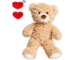 Knuffelbeer Inclusief Voice Recorder – Persoonlijk Cadeau met Jouw Stem – Knuffel met Geluid - Uniek Cadeau voor Verjaardag – Valentijn – Moederdag – Kerst – Vriend of Vriendin – Zwangerschap aankondiging – Sterkte & Herinnering – The Hugify