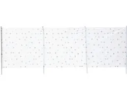 Neka Strand/camping windscherm - wit met driehoeken print - 300 x 120 cm