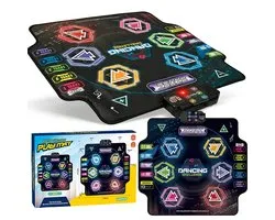 Tapis de danse interactif pour enfants - Tapis de danse musical avec Bluetooth - 5 modes de jeu et 5 niveaux de difficulté - 6 boutons de danse LED - PVC antidérapant et mise en veille automatique - Pour danser, bouger et jouer à la maison