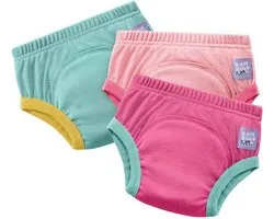 Lot de 3 culottes d'apprentissage réutilisables en rose clair | Devenir propre plus vite et en toute confiance | Bambino Mio®