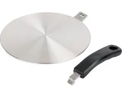 Inductie Adapterplaat RVS 24 CM - Inductie Adapter Inductieplaat - Afneembaar Handvat - Inductie Beschermer