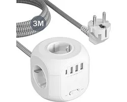 Powercube - Powercube Met Usb - Power Cube - Powercube Usb - Verdeelstekker - Verdeeldoos