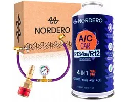 Nordero SealPro - Airco Bijvulset Auto - 4-in-1 Formule met Dichtmiddel - R134a Vervanger