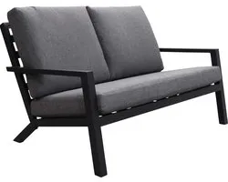 Loungebank Bezano | 2 personen | Grey/Matt Black | Aluminium