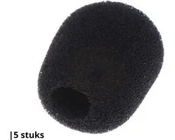 Knaak Microfoon Windkap - Headset Covers - 25x20 mm - Zwart - 5 Stuks - Anti-Ruis - Universeel Formaat