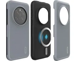Geschikt voor Honor Magic 7 Pro 5G - Militaire kwaliteit - Geschikt voor Mag - Dubbellaags - Schokbestendig - Back Cover Hoesje - Grijs
