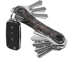 KeySmart Compact Keyholder Red Forged Carbon