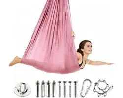 Yoga hangmat - Aerial swing - Yoga Stretcher - met volledige installatie - hardware - Extra sterk doek - 280 x 150 cm - ideaal voor indoor en anti-zwaartekracht-oefeningen