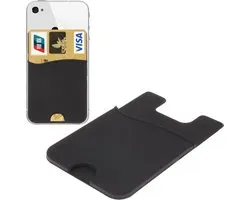 Super Handige Sticky Pouch Kaarthouder/Card Holder/Pasjes Houder universeel voor o.a. iPhone 5/5S/5C/5SE 6/6S en Samsung Galaxy S4/S5/S6/S7/edge/mini Note 2/3/4/5 etc. siliconen Zwart (case cover cover)