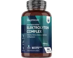 WeightWorld Elektrolyten tabletten - Met Chloride, Natrium, Kalium, Magnesium en Calcium - 180 tabletten voor 6 maanden - Ondersteunt de elektrolytenbalans