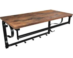Nancy's Vintage Wall Coat Rack - Avec 5 Crochet - Rail de suspension et support de rangement - Porte-manteau mural suspendu - Industriel - Décoration murale - 60 x 30 x 31,7 cm