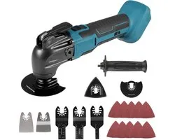 Multifunctional oscillating tool, compatible with Makita 18 V battery, 6 variable speeds, circular saw, 18 accessories - ShopVlot