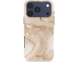 MIO Hoesje Geschikt voor Apple iPhone 18 Pro / 17 Pro - Compatibel met MagSafe / Qi2 - Hard Shell Back Cover Case Gold Marble