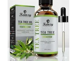 Kanzy Tea Tree Oil 60 ml – Pure Essential Tea Tree Olie – Natuurlijke Aromatherapie Olie voor Huid, Haar & Body Care – Koudgeperst