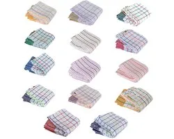 Theedoeken Set 12-delig | 80% Katoen – 20% Polyester | Absorberende Keukentextiel 45×70 cm