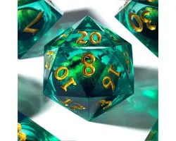 Tavern Dice - Beholder Eye Dice Groen - Liquid Core Dobbelstenen - Dnd Dice Set - Dungeons & Dragons Dobbelstenen - DnD Dobbelstenen