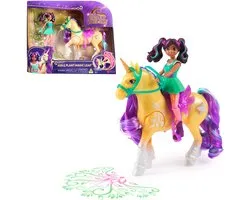 Unicorn Academy, Ava & Plant Magic Leaf met lichteffecten, 2 rijaccessoires, poppen en eenhoornspeelgoed