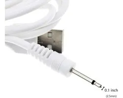 Oplaadkabel compatibel met Tracys Dog/Tracy's Dogg, USB-oplaadkabel snellader DC 2,5 mm, wit (1)