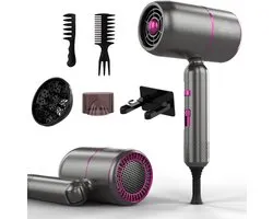 Innova Essentials - Sèche-cheveux - Sèche-cheveux ionique - Sèche-cheveux avec diffuseur - Pliable - Comprend trois accessoires - Avec support de suspension