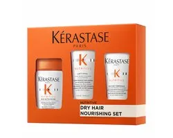 Kérastase Nutritive Discovery Geschenkset - Ultra-Voedende Haarverzorgingsroutine - In Reisformaat - Shampoo 80ml, Conditioner 75ml & Leave-in Styling Melk 50ml - Voor Droog Haar