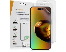 kwmobile 3x Screen Film for Apple iPhone 16 Pro Max - Anti-Glare Phone Screen Protector, Anti-Fingerprint, Scratch Resistant, Bubble-Free
