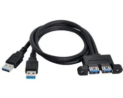 Solidchoice - Dailygoody - USB 3.0 Front Paneel Header - 2x USB 3.0 Aansluitingen - 0.5M Kabel - Dataoverdracht - Vrouwelijke Poorten - Geschikt voor PC - Zwart