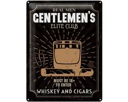 Blechschild Hinweis 30x40 cm Real men gentlemen´s elite club Deko Schild