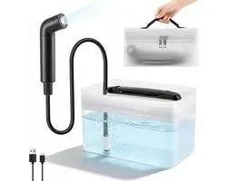 Bidet électrique de voyage, bidet portable électrique pour toilettes, douchette musulmane avec réservoir d'eau de 2,3 litres pour femmes, hommes, enfants, salle de bain et extérieur, randonnée, noir