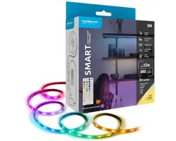 Modee Smart Led Strip 3 Mètres avec Télécommande et Détecteur de Mouvement - 12W - Bande Lumineuse Autocollante - RVB et Wit Chaud - 3 Pièces