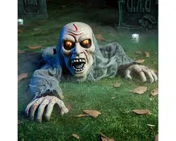 JOYIN Halloween Light-Up Zombie Groundbreaker, animé, avec taches de sang et son effrayant, pour Halloween extérieur, pelouse, jardin, décoration de patio, maison hantée, décorations