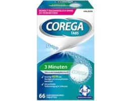 Corega Gebitsreiniger Tabletten 3 Minuten – 66 stuks – Snelle reiniging van kunstgebitten