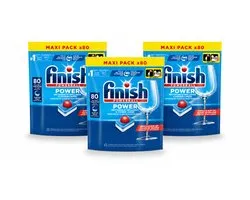 3 x Finish - Vaatwasmiddel - Power All in One Regular - Effectieve Alles-in-1 Reiniging - 80 capsules - Voordeelverpakking - 3 stuks