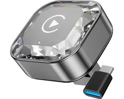 Carify® Carplay Dongle Premium 2-in-1 - Draadloze Apple Carplay & Android Auto Adapter - Bluetooth 5.4 - USB-A & USB-C - Draadloos Carplay - Diamond - 2026 Model