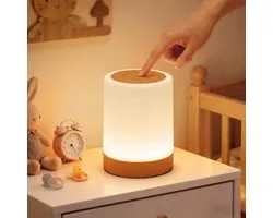 Nachtlampje Touch Dimbaar met 256 Kleuren, 3000 mAh Batterij, USB Oplaadbaar, Draagbare Touch-Lamp met Timer en Haak voor Kinderen