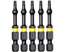 DeWALT T10 50mm Impact Torsion Schroefbits (5 stuks) - Extreme - DT7393T