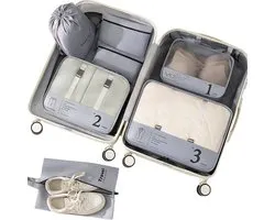 SnelShoppen - 7-delige Set Packings Cubes voor Koffer - Lichtgewicht Bagage Organizers - Reisaccessoires - Compressie Koffer Organisatoren Tas Set - I