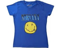 Nirvana Tshirt Homme -2XL- Xerox Happy Face Blauw