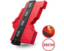 Aftekenhulp - 25CM - Profielmeter Plinten - Profielaftaster - Contourmallen - Rood