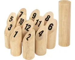Kubb Vikingspel, werpspel uit Finland, genummerd Vikingspel met praktische draagtas, houten spel, buitenspeelgoed, tuinspeelgoed voor kinderen en volwassenen NAIZY