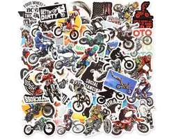 50 Autocollants Imperméables pour Motocross et Dirt Bikes - Décorations Multicolores pour Enfants