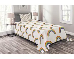 ABAKUHAUS Regenboog Set – Bedsprei 170 x 220 cm – Wasbaar