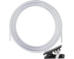 10 m PTFE Hose with Cutter, PTFE Teflon Hose, 2.5 mm ID x 4 mm OD, for Bambu Lab A1, A1 Mini, P1P, P1S, X1C and for Creality K1, K1 Max, for 1.75 mm 3D Printer Wires, Transparent