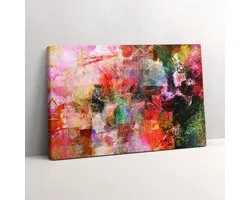 Wallfluent Foto Op Canvas Abstracte compositie - 30 x 20 cm - Veelkleurig Schilderij Op Canvas - Abstract Foto Op Doek - Imitatie van een olieverfschilderij Schilderij Doek - Abstract Schilderij Canvas