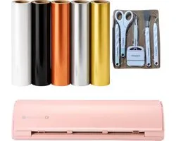 Silhouette Cameo 5α Roze – Metallic Creative Starterpakket – Snijplotter met Vinyl, Flexfolie, Toolset & Applicatiefolie – Complete DIY Set URL van de productafbeelding undefined