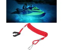 SnelShoppen - Plastic Buitenboordmotor Ignition Noodstop Schakelaar Sleutel Lanyard Koord Klem Waterdicht & Duurzaam voor Yamaha Alle Series (Zwart)