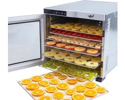 Four de séchage Sèche-aliments Vita5 Nobel PRO en acier inoxydable 10 couches • Minuterie de 24 heures • Panneau de commande LED pour la température et la minuterie • (Déshydrateur en acier inoxydable à 10 couches)