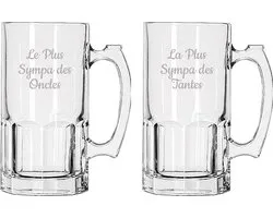 Bierpul gegraveerd - 1ltr - Le Plus Sympa des Oncles & La Plus Sympa des Tantes